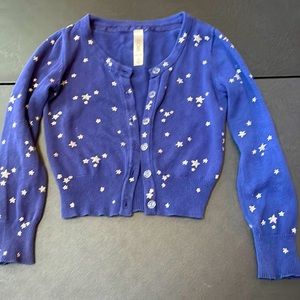 Navy blue cardigan with silver stars